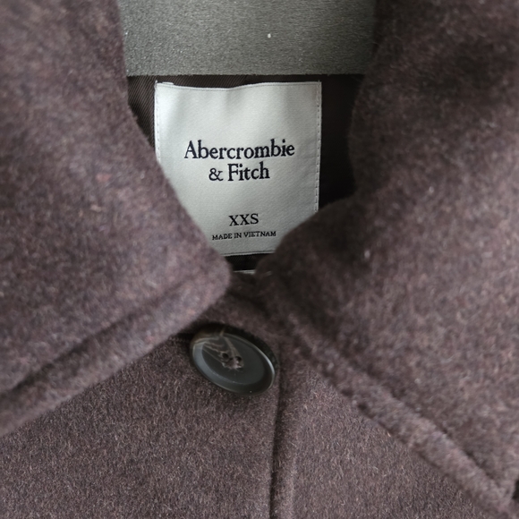 Abercrombie & Fitch EUC Dark Coffee Cropped Wool-Blend Coat XXS - Picture 13 of 16